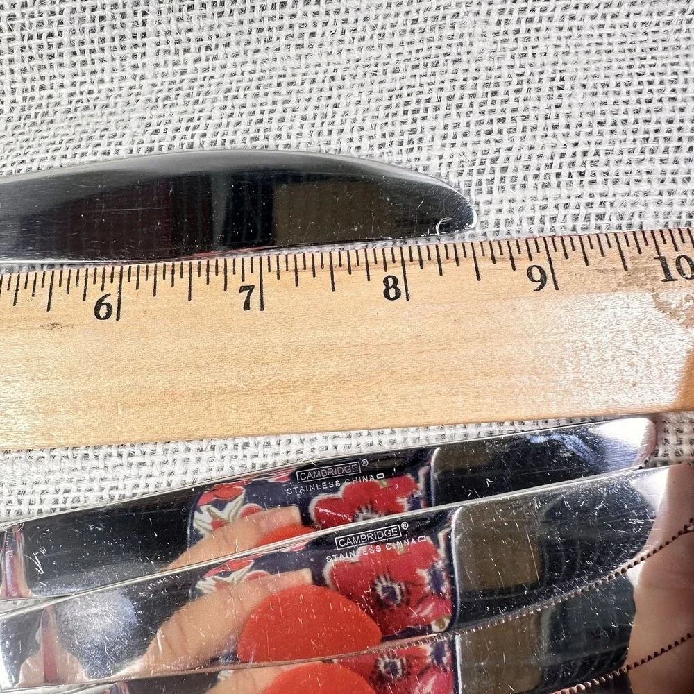 Cambridge Axis Stainless Knives Set Of 5 Triple‎ Band Pattern Flatware China